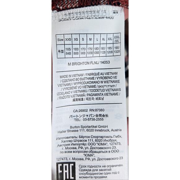 Burton Long Sleeve Button Up Red Plaid Brighton Flannel Men's Size Large - Picture 6 of 8